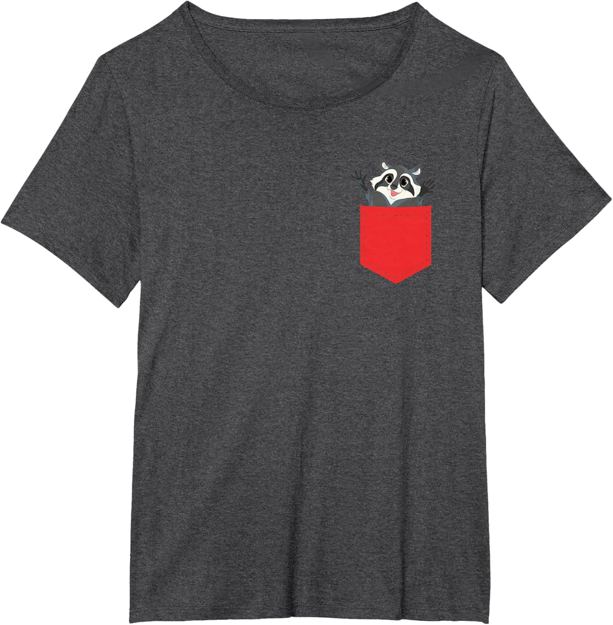 Cute Trash Panda Pocket Raccoon Wildlife Animal Racoon T-Shirt - Dark Heather Grey