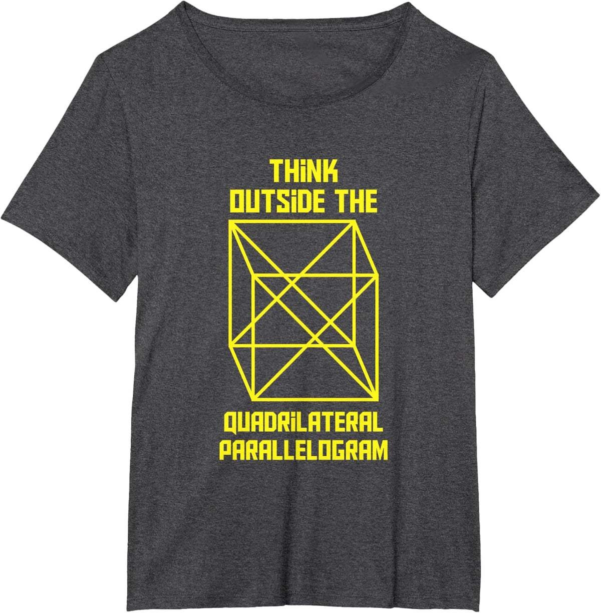 Think Outside The Quadrilateral Parallelogram Math Fan Gift T-Shirt - Dark Heather Grey