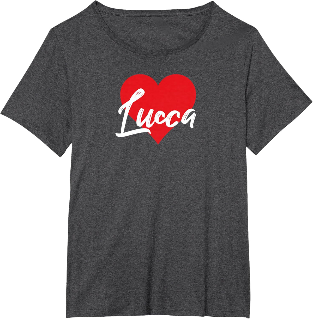 I Love Lucca First Name Tshirt I Heart Named T-Shirt - Dark Heather Grey