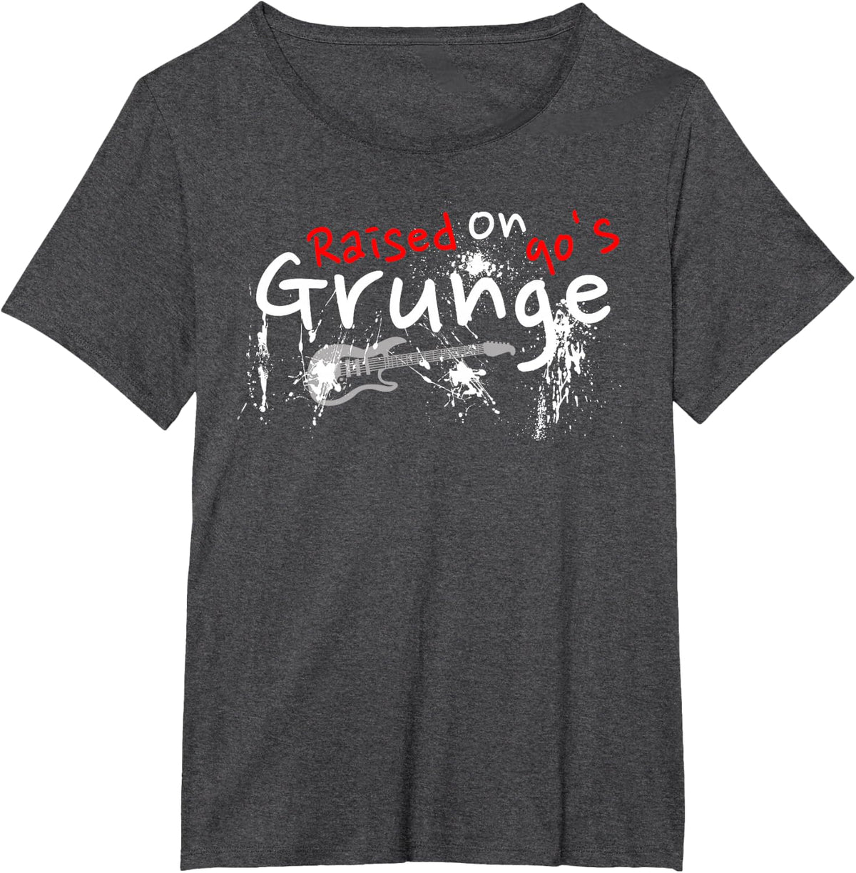 Raised On 90's Grunge Rock Music Lover T-Shirt - Dark Heather Grey