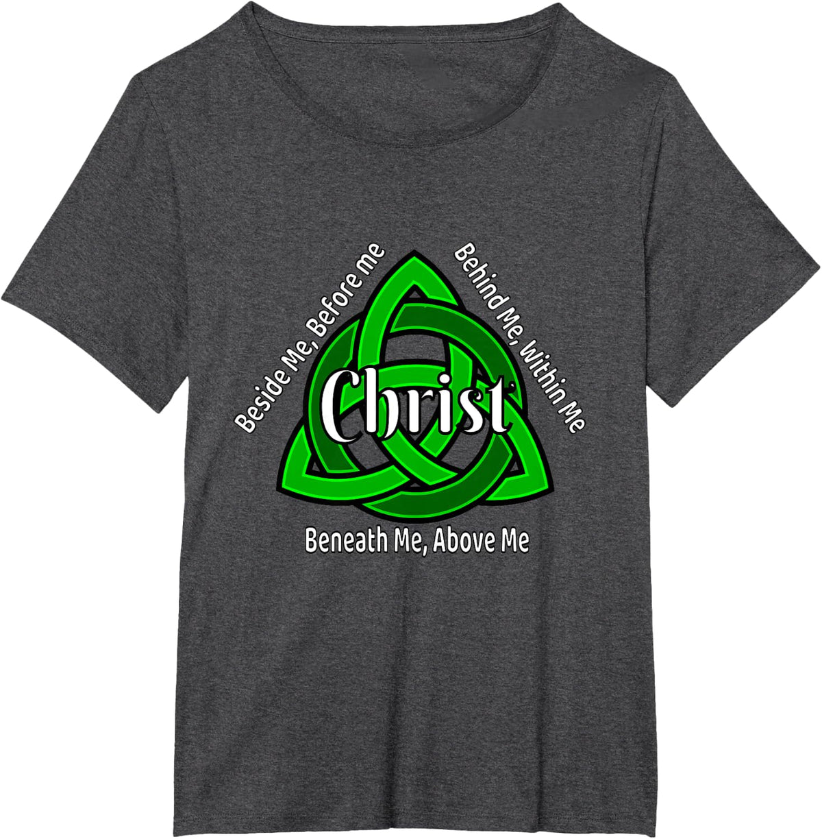 Celtic Trinity Knot Shirt St Patricks Prayer Christian Gifts T-Shirt - Dark Heather Grey