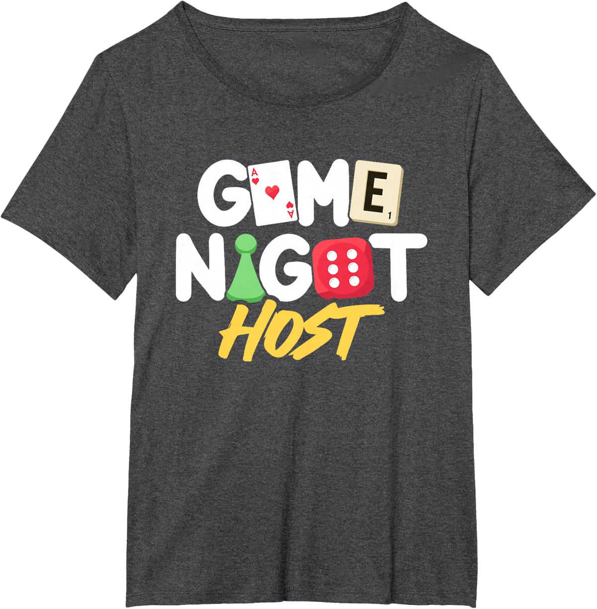 Game Night Host Board Game Trivia Night Team Women Men T-Shirt - Dark Heather Grey