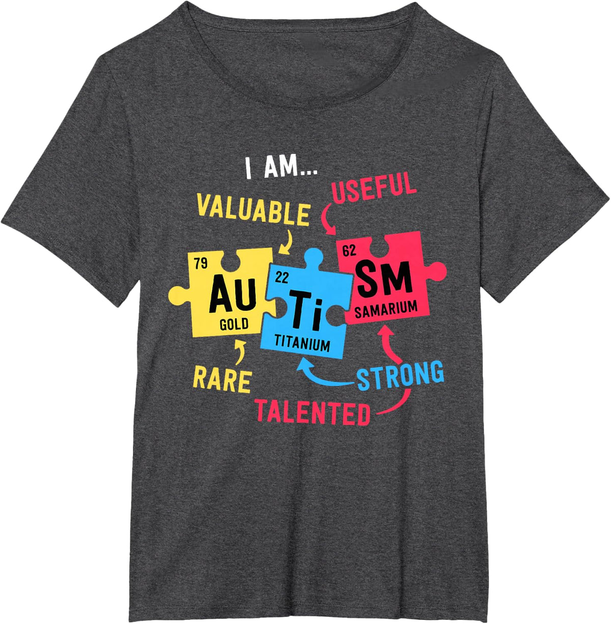 Autism Awareness Shirts Men Boys Periodic Table Elements T-Shirt - Dark Heather Grey