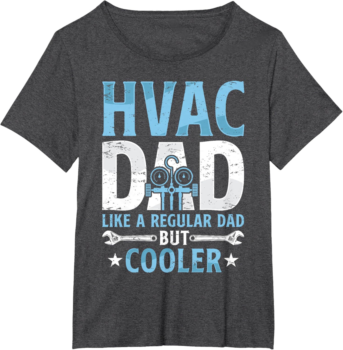 HVAC Dad But Cooler Mens Funny HVAC Technician Father T-Shirt - Dark Heather Grey