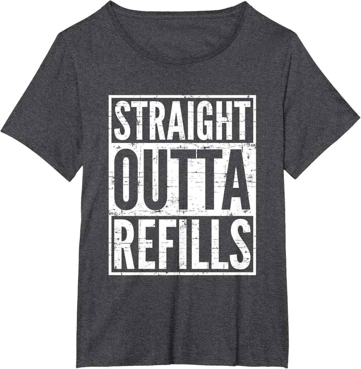 Straight Outta Refills Funny Pharmacist Pharmacy Technician T-Shirt - Dark Heather Grey