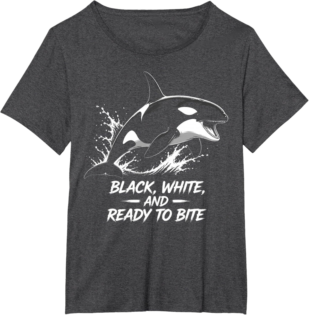 Funny Orca Killer Whale T-Shirt - Dark Heather Grey