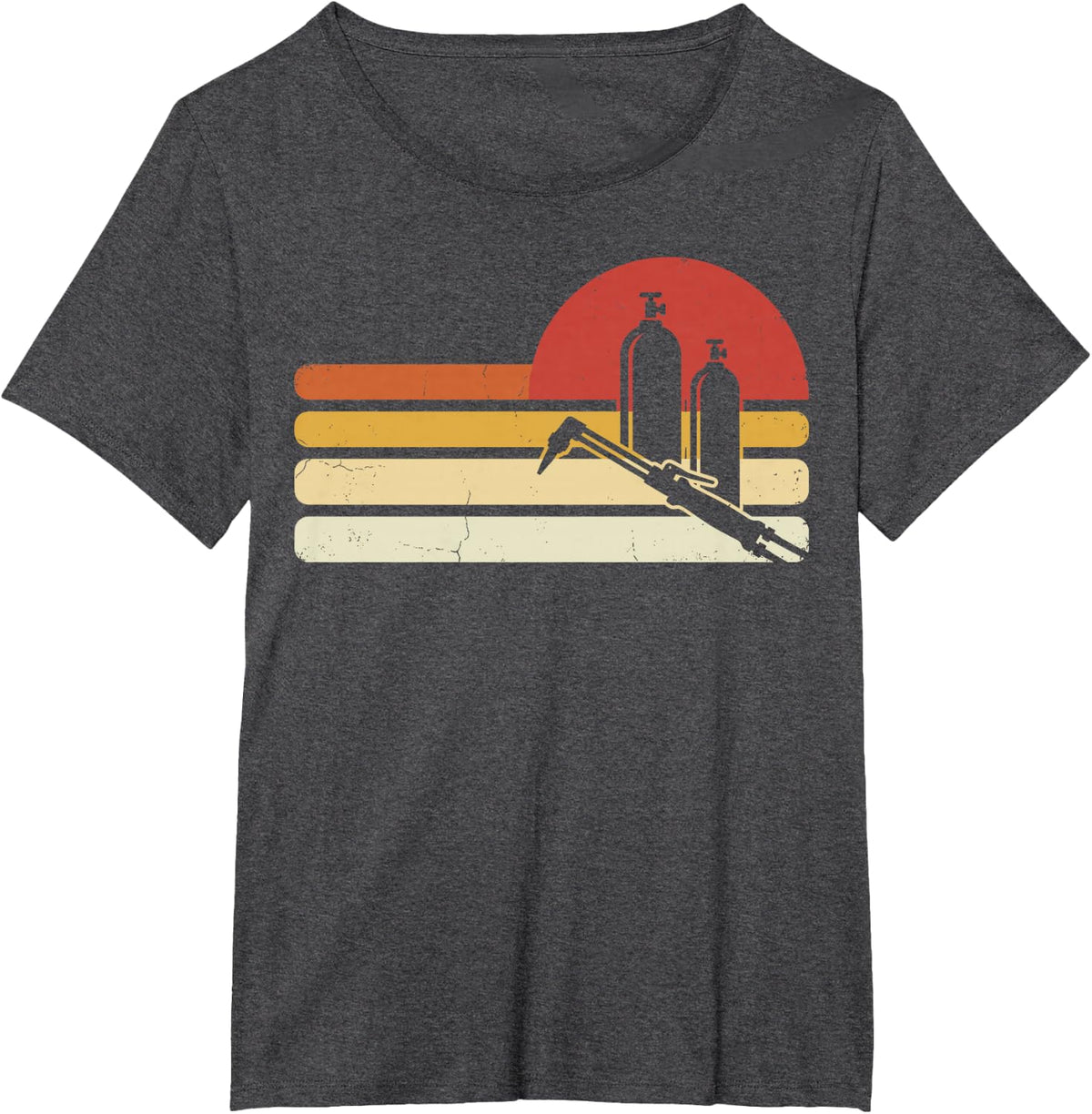 Vintage Retro Welder Welding Metalworker Metal Weld Tee T-Shirt - Dark Heather Grey