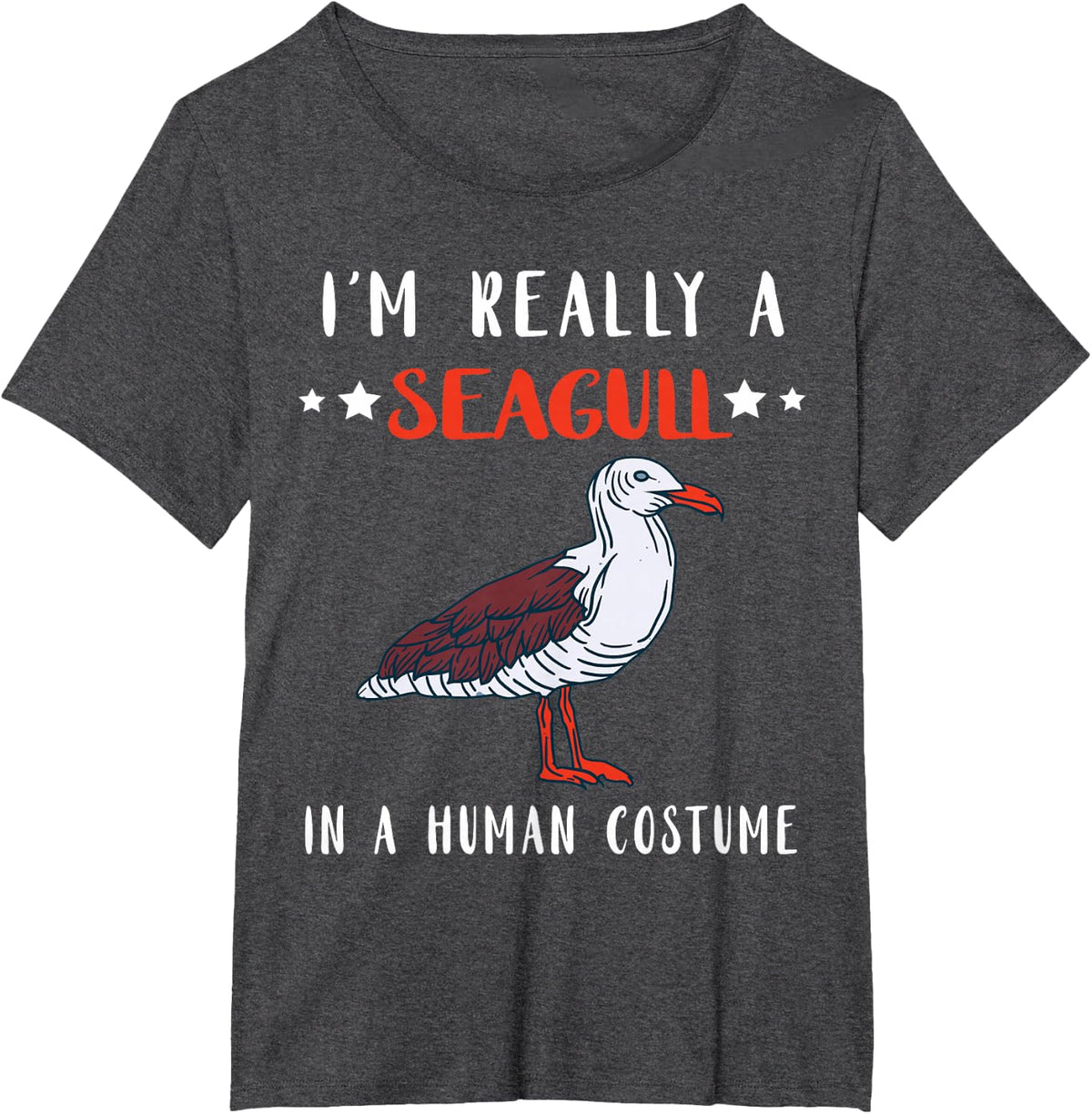 Seagull I'm Really A Seagull Seabird Terns Seagull Lover T-Shirt - Dark Heather Grey
