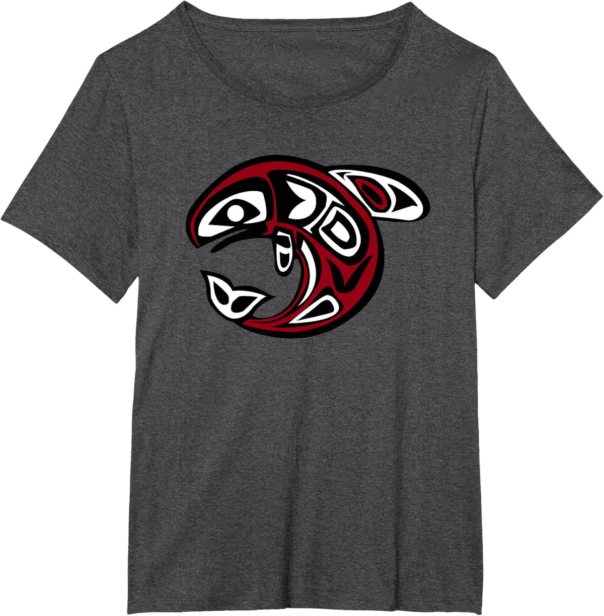Orca Killer Whale Pacific Northwest Native American Indian T-Shirt - Dark Heather Grey