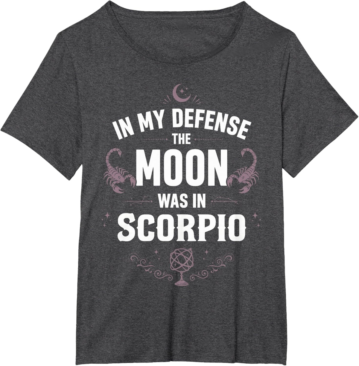 in My Defense Astrology Witchy Vibes Funny Witch Witchcraft T-Shirt - Dark Heather Grey