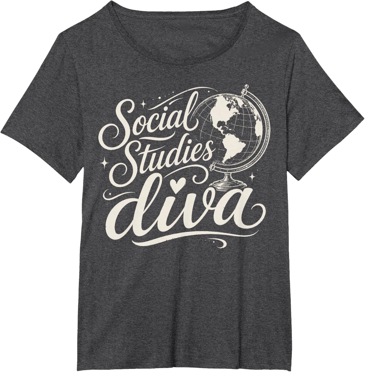 Social Studies Diva - Funny Social Studies Teacher Gifts T-Shirt - Dark Heather Grey