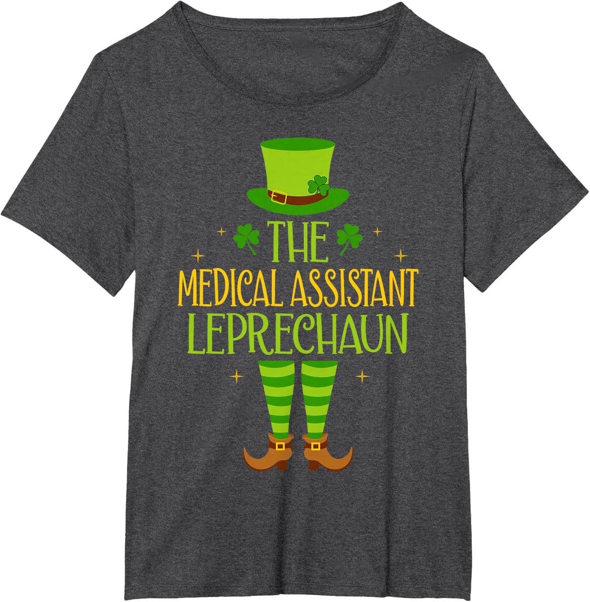 The Medical Assistant Leprechaun - St. Patricks Day CMA T-Shirt - Dark Heather Grey