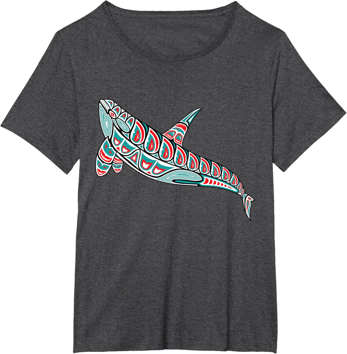 Orca Whale Native American Indian Pacific Northwest T-Shirt - Dark Heather Grey