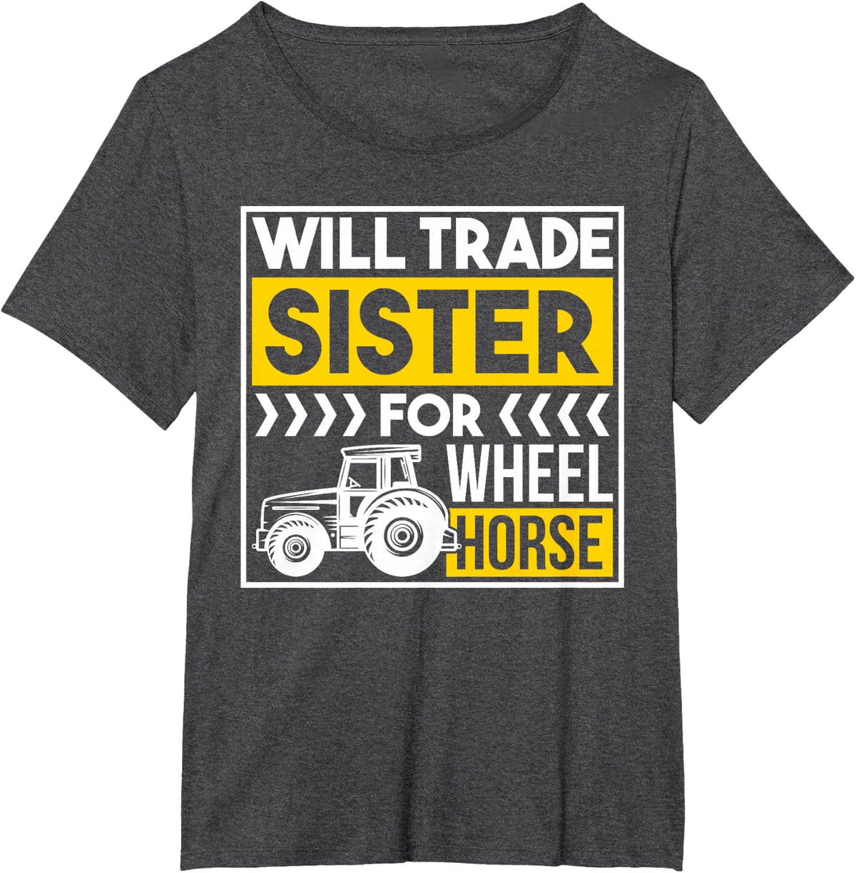 Farmer Farming Tractor Gift T-Shirt - Dark Heather Grey
