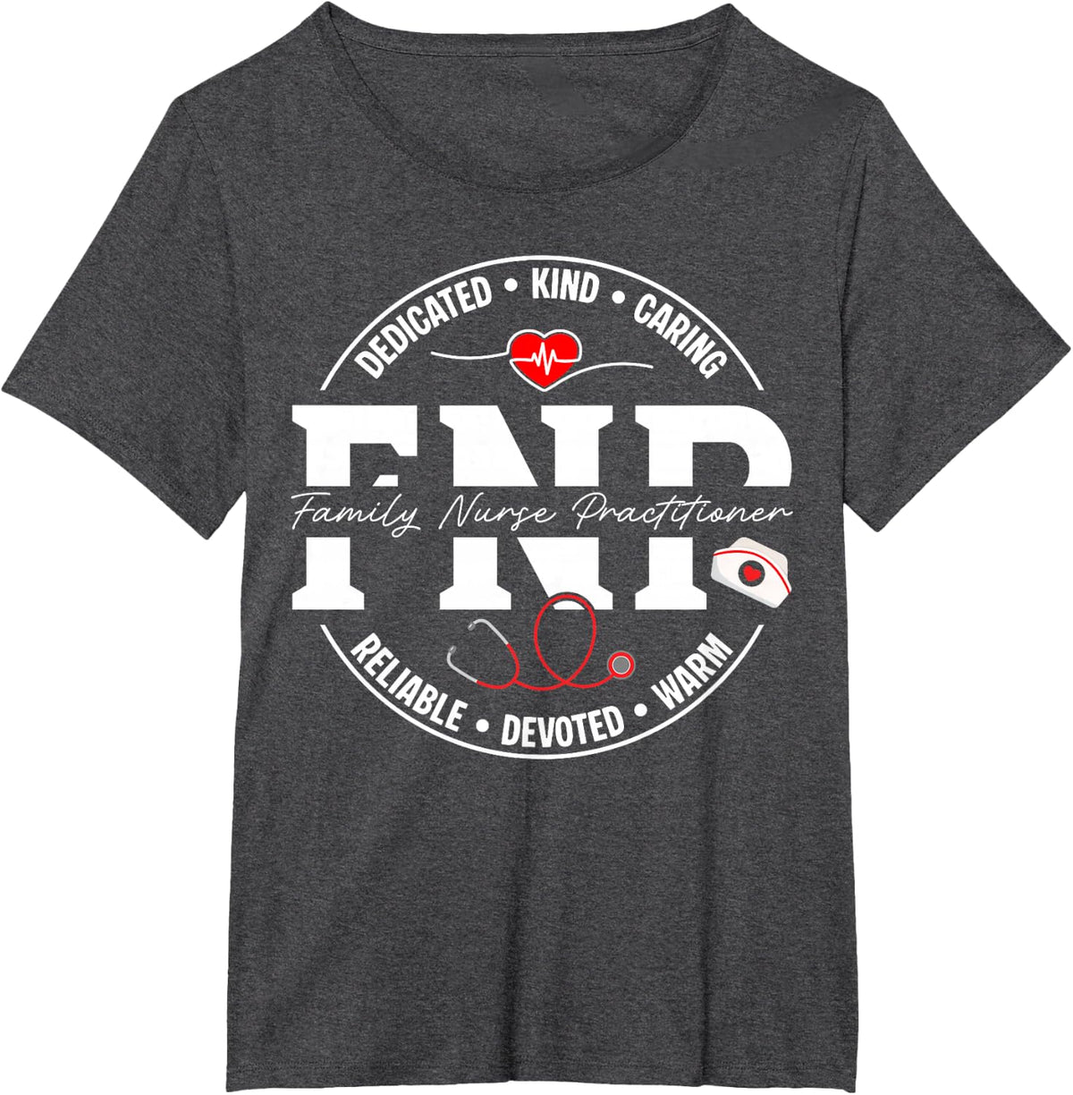 FNP Family Nurse Practitioner Appreciation T-Shirt - Dark Heather Grey