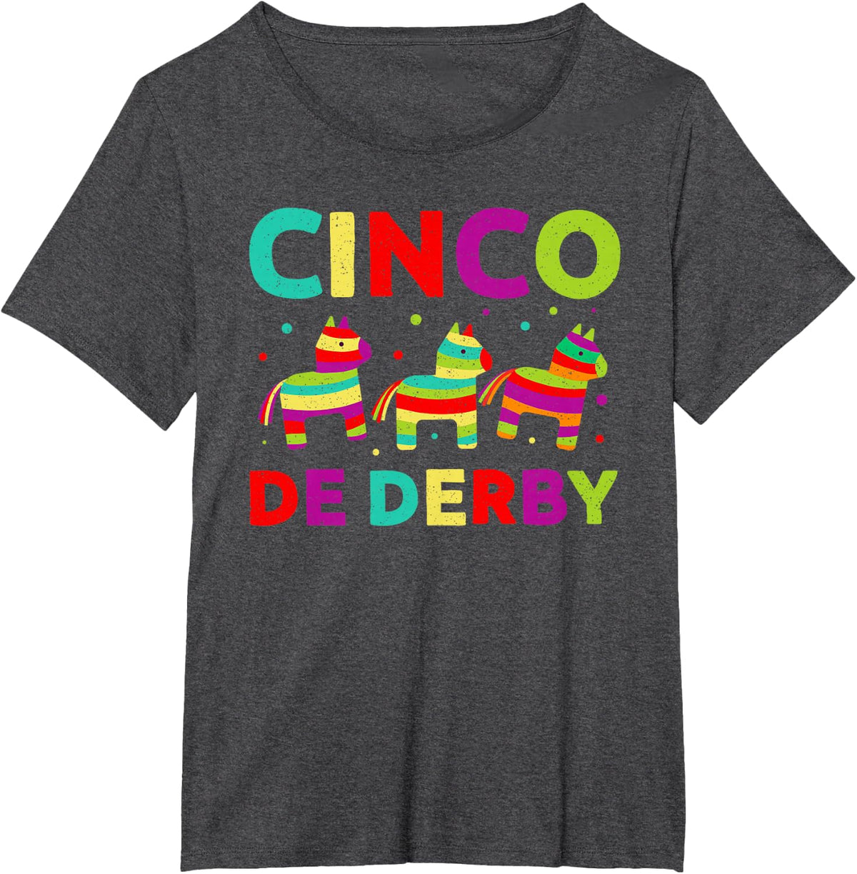 Funny Horse Racing Vintage Cinco De Derby KY Derby Horse T-Shirt - Dark Heather Grey