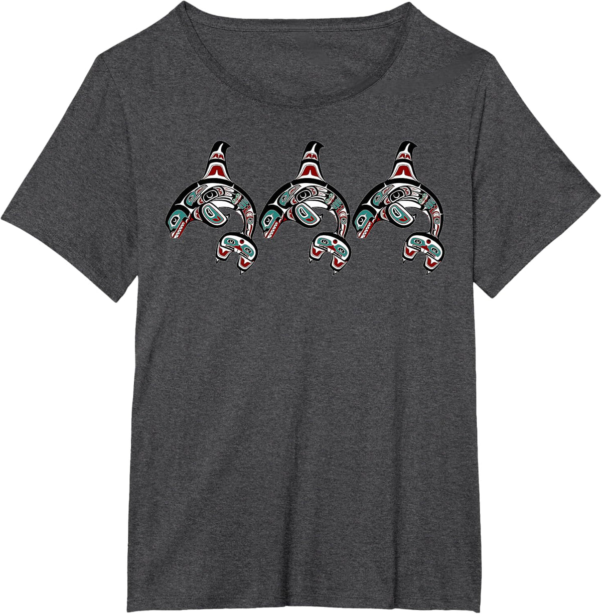 Orca Killer Whale Pacific Northwest Alaska Native American 3 T-Shirt - Dark Heather Grey