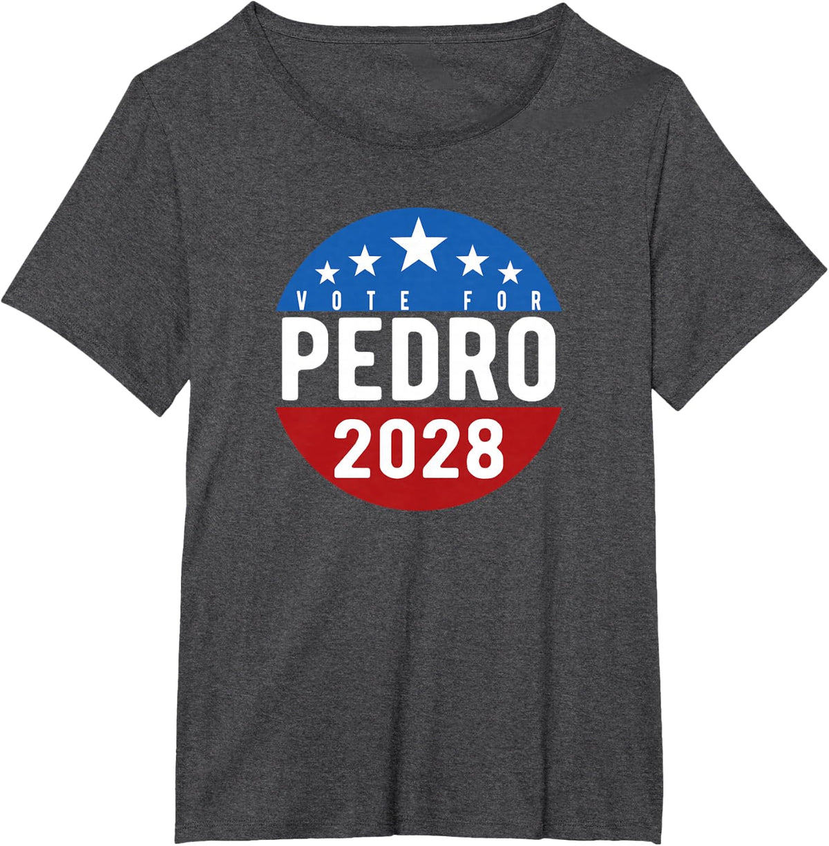 Vote Pedro for President 2028 USA Funny T-Shirt - Dark Heather Grey