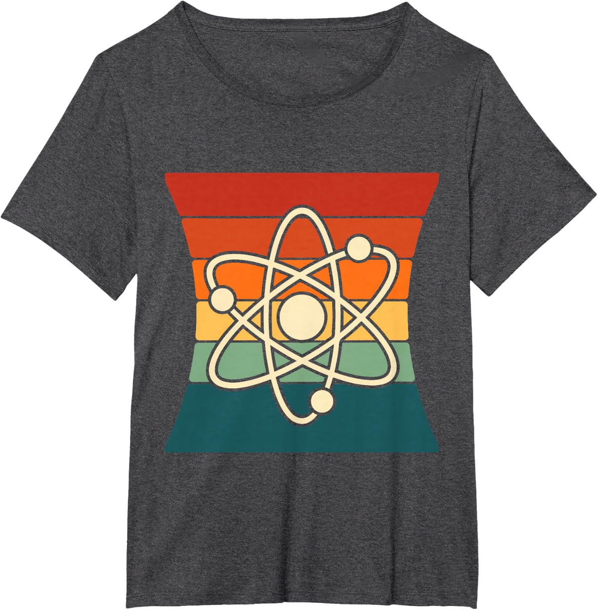 Retro Atom Science Physics Chemistry Symbol T-Shirt - Dark Heather Grey