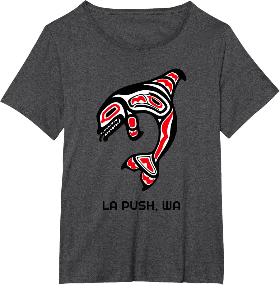 La Push, Washington Native American Orca Killer Whales Gift T-Shirt - Dark Heather Grey