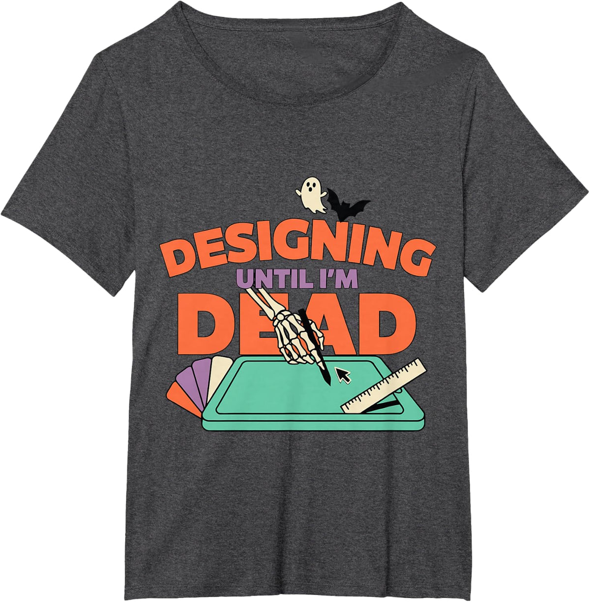 Halloween Graphic Designer T-Shirt - Dark Heather Grey