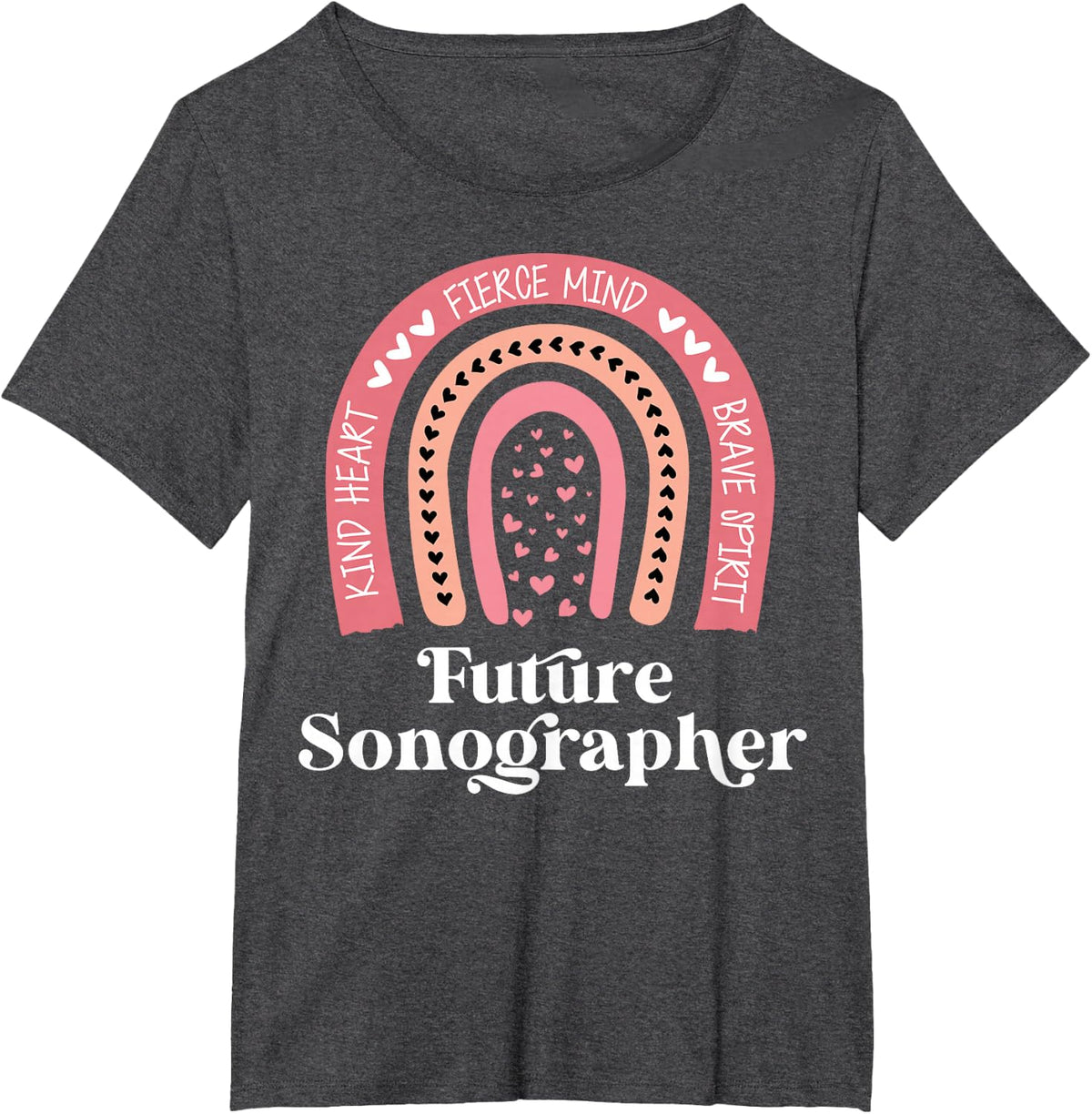 Future Sonographer Rainbow Sonography Ultrasound Tech T-Shirt - Dark Heather Grey