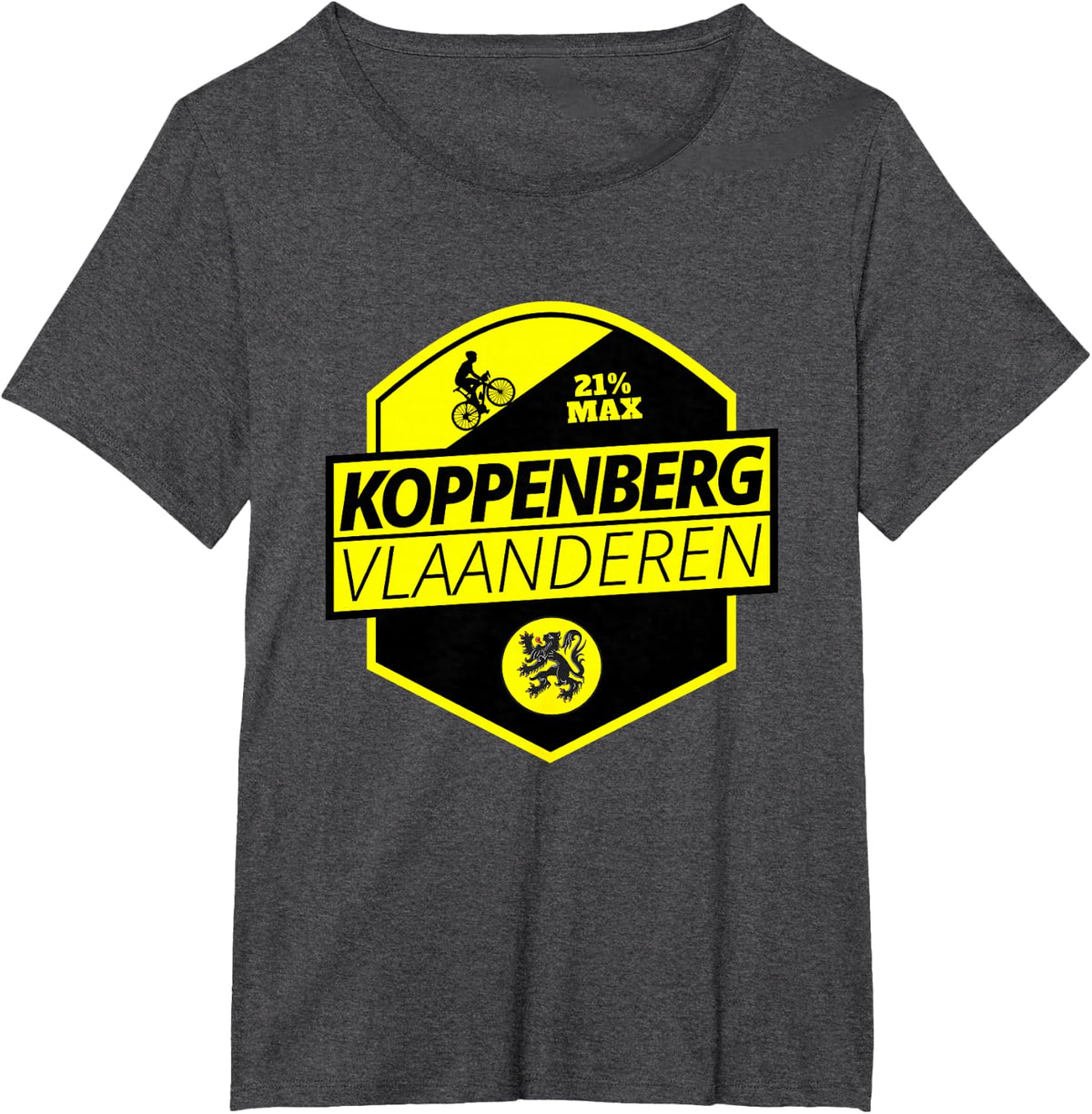 Koppenberg Cycling In Flanders Belgium Cobbled Climb Cyclist T-Shirt - Dark Heather Grey