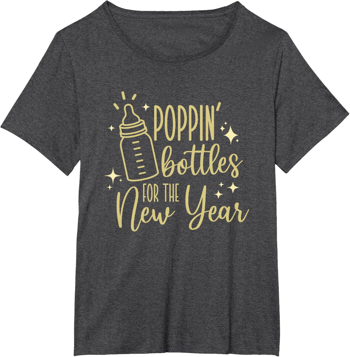Poppin Bottles For The New Year, Midwife New Year's Eve T-Shirt - Dark Heather Grey