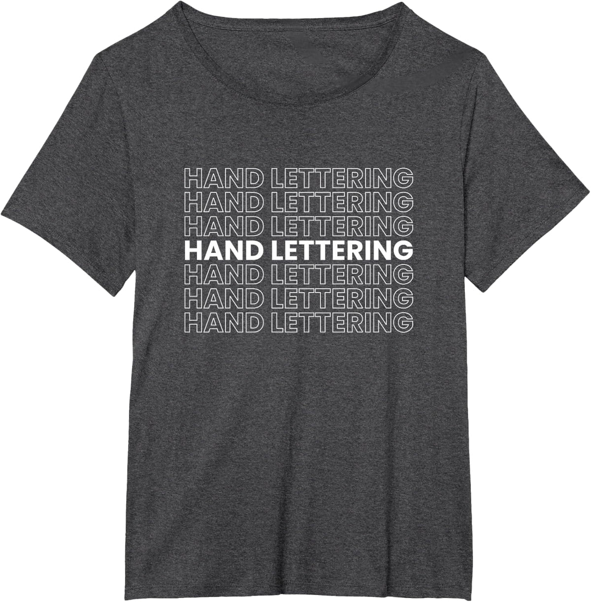 Hand Lettering Designer T-Shirt - Dark Heather Grey
