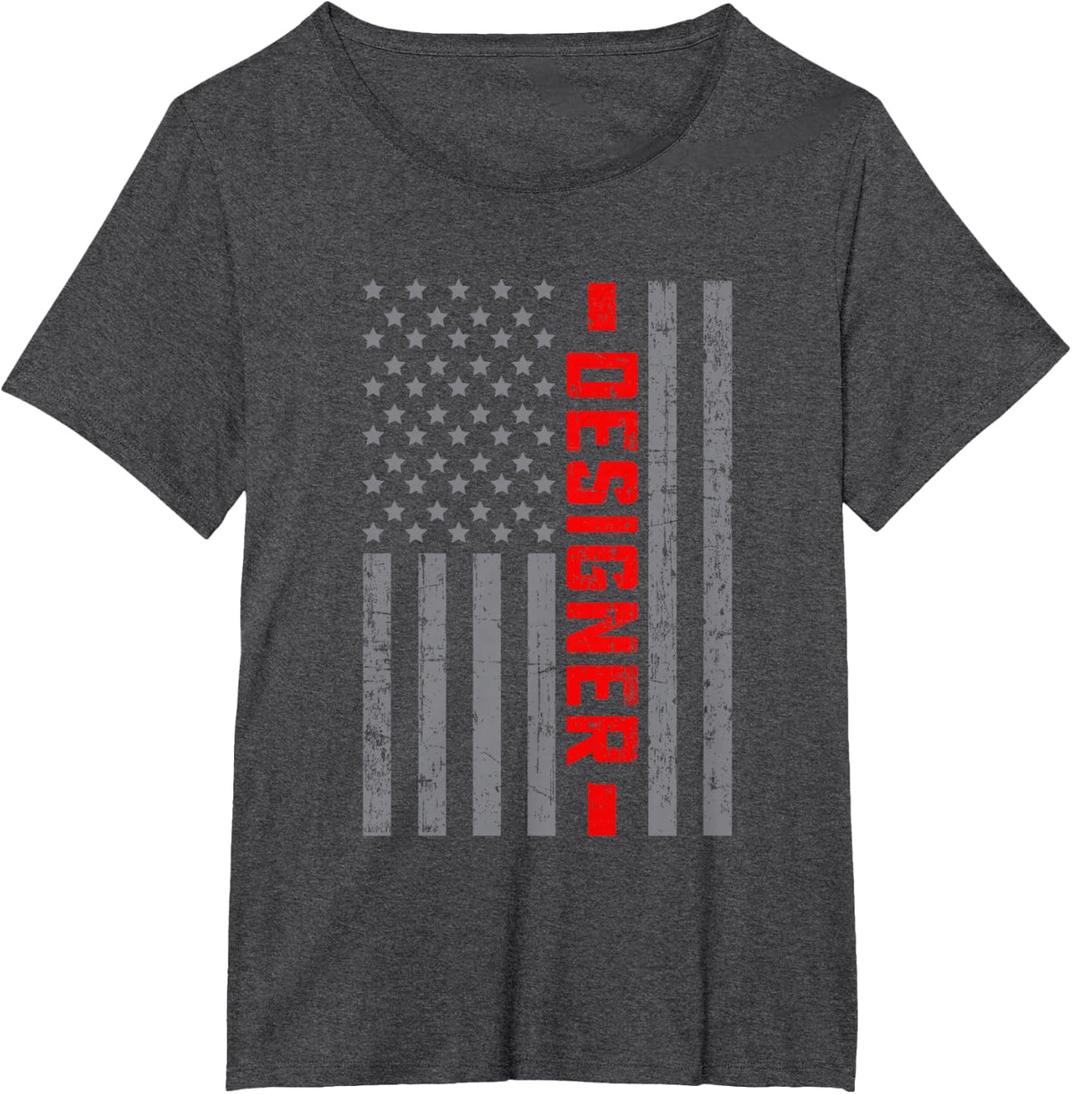 American Flag Designer US Flag Vintage Tee for Men Dad T-Shirt - Dark Heather Grey