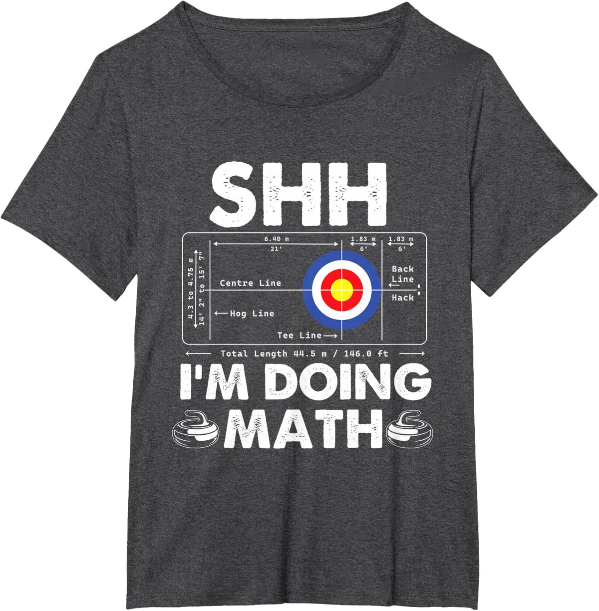 Shh I'm Doing Math - Curling Player Winter Sport Curler T-Shirt - Dark Heather Grey