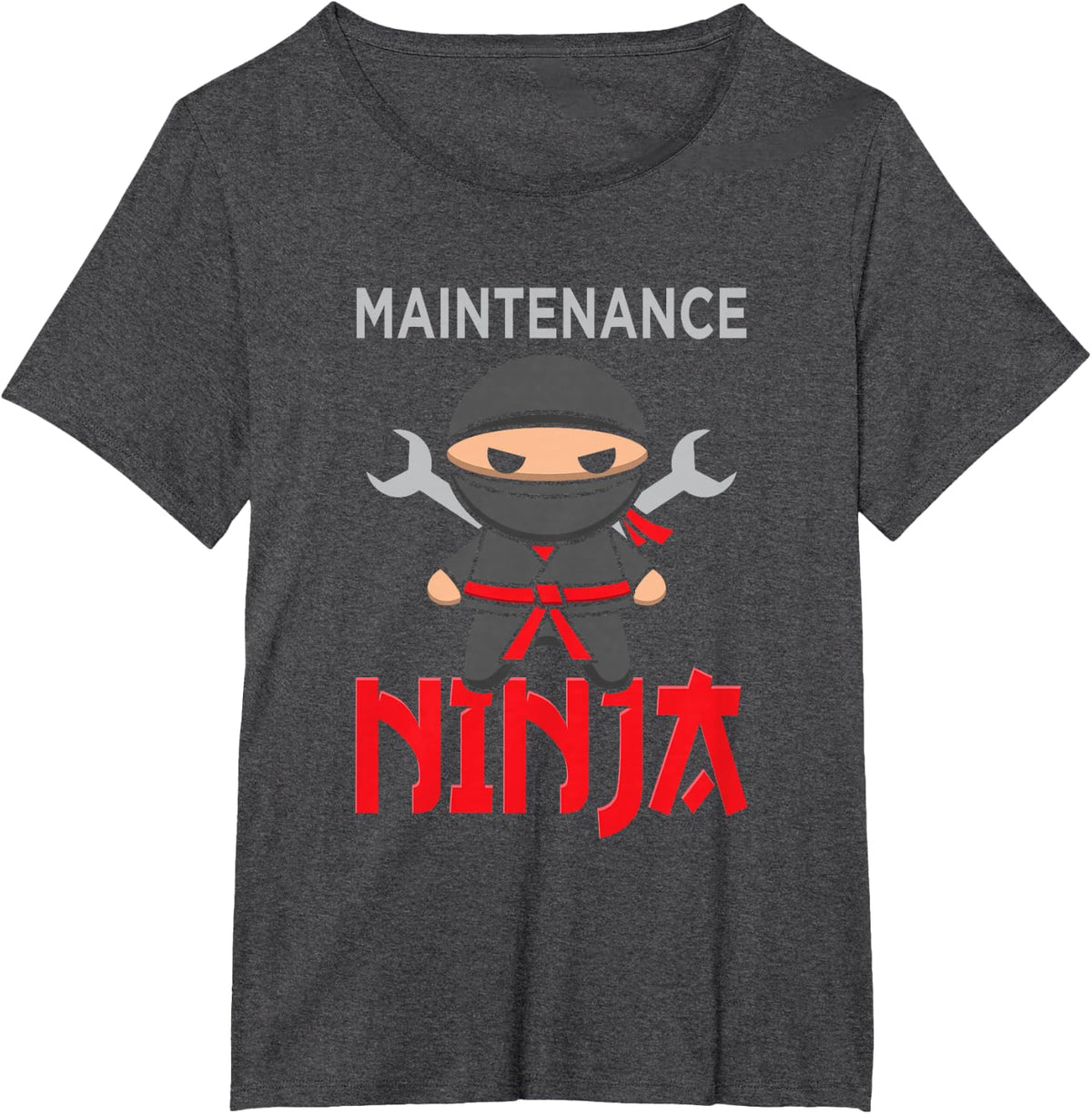 Maintenance Ninja HVAC Technician School Custodian Engineer T-Shirt - Dark Heather Grey