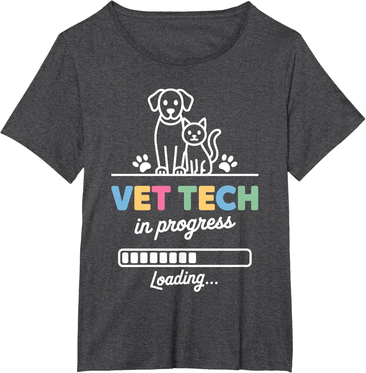 Funny Vet Tech Art for Men Women Kids Veterinary Technician T-Shirt - Dark Heather Grey