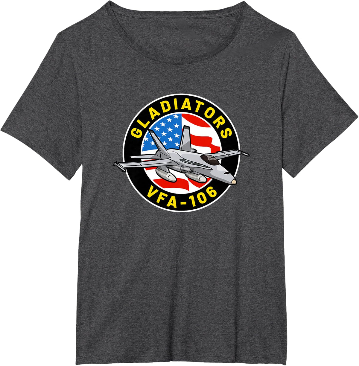 VFA-106 Squadron F-18 Super Hornet T-Shirt - Dark Heather Grey