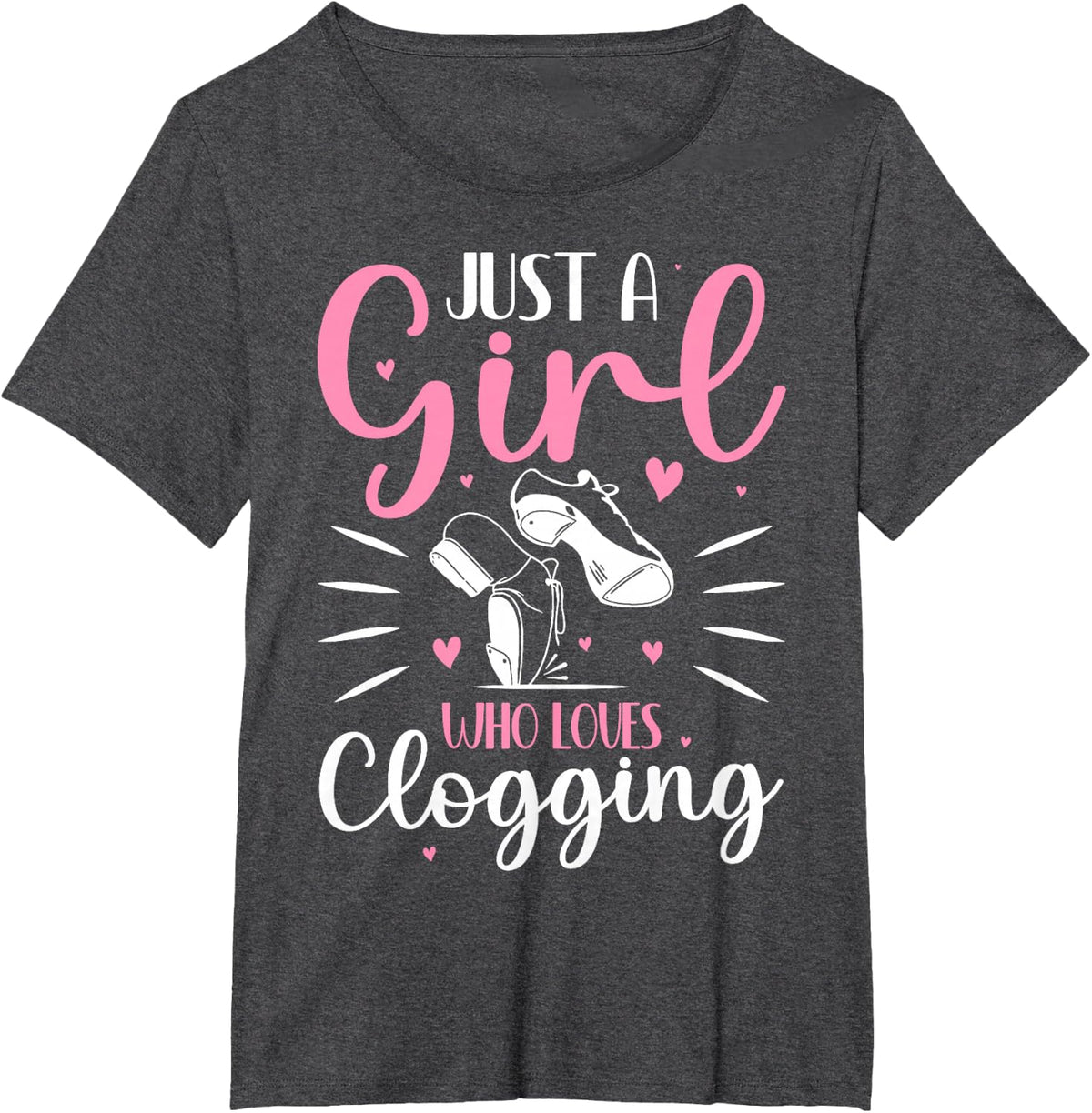 Cute Clogging Dance Shirt Just a Girl Who Loves Clogging T-Shirt - Dark Heather Grey