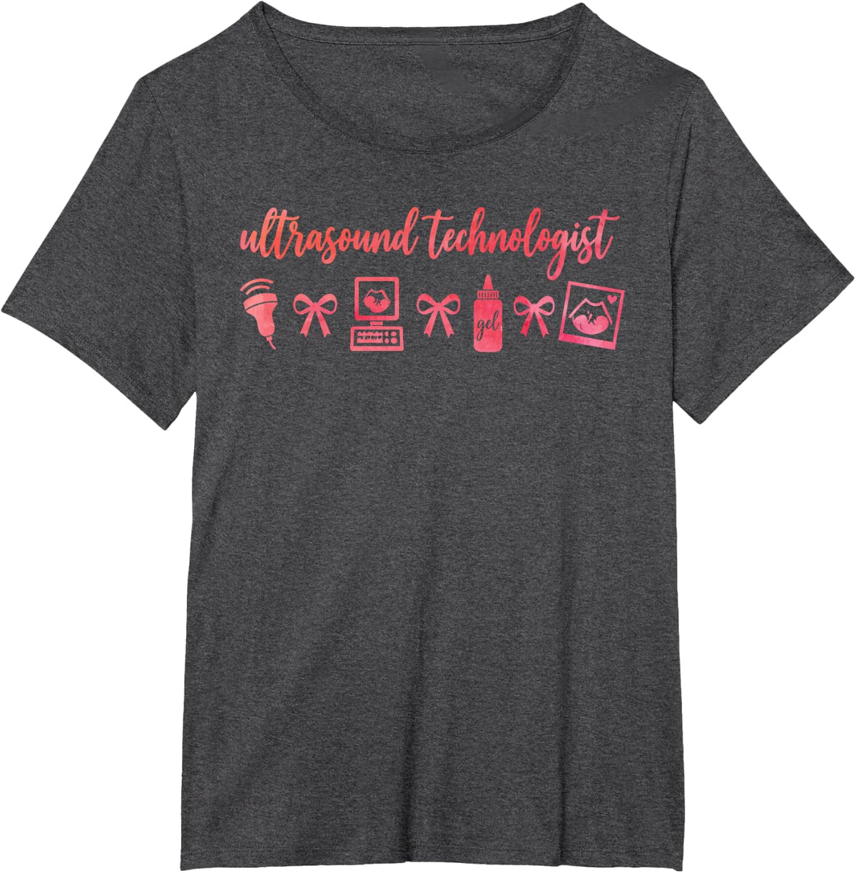 Ultrasound Tech Art for Men Women Kids Technologist T-Shirt - Dark Heather Grey