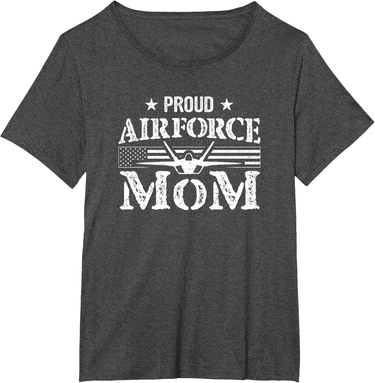 Proud Air Force Mom - Airforce Gifts - July 4th Mothers Day T-Shirt - Dark Heather Grey