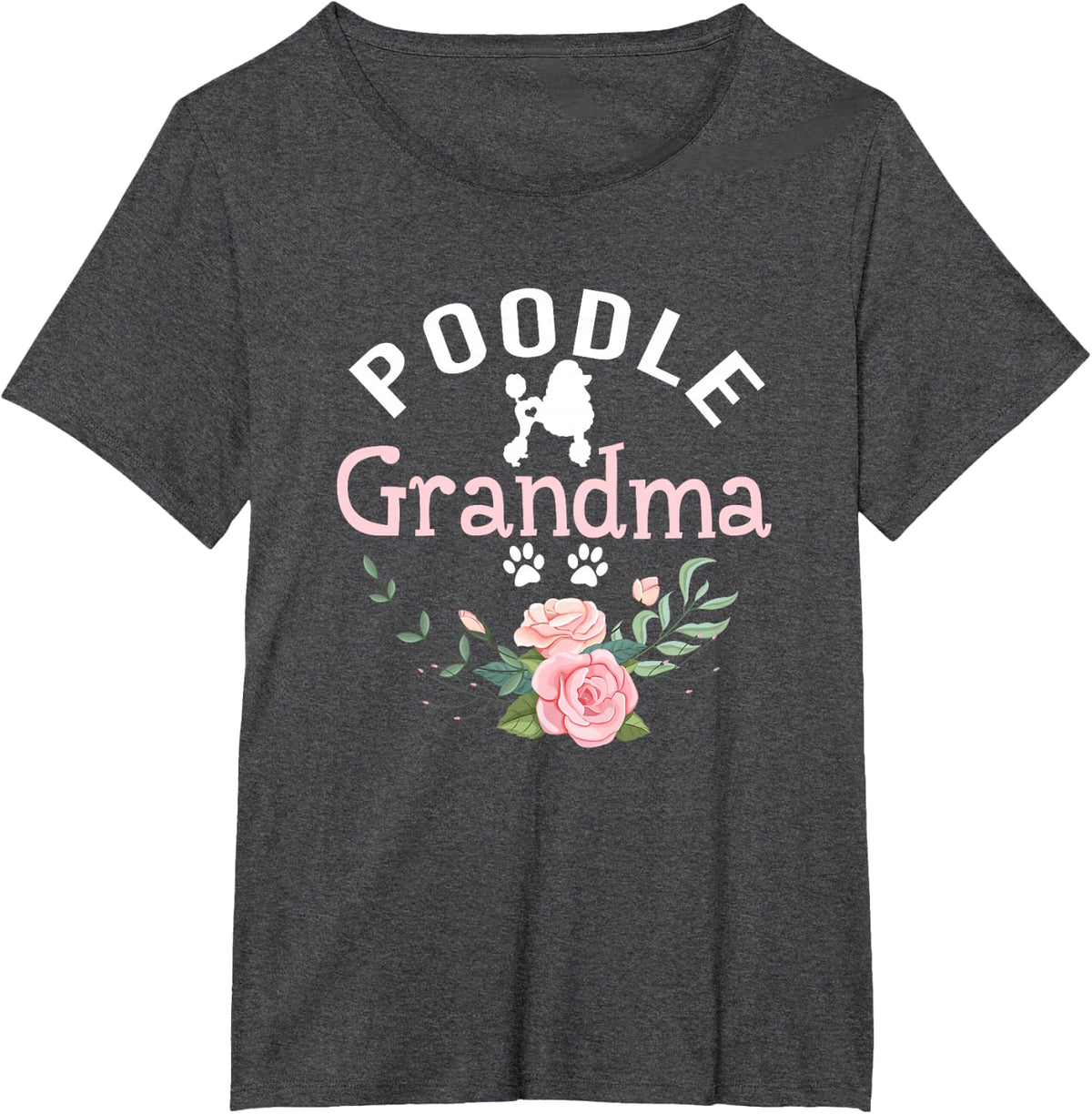 Poodle Grandma Gifts Womens Mom Poodle Dog Lover Christmas T-Shirt - Dark Heather Grey