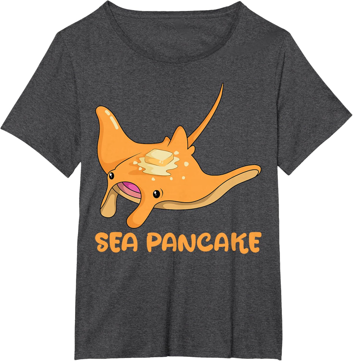 Manta Ray Stingray Fish Pancake Cake Ocean Biologist T-Shirt - Dark Heather Grey