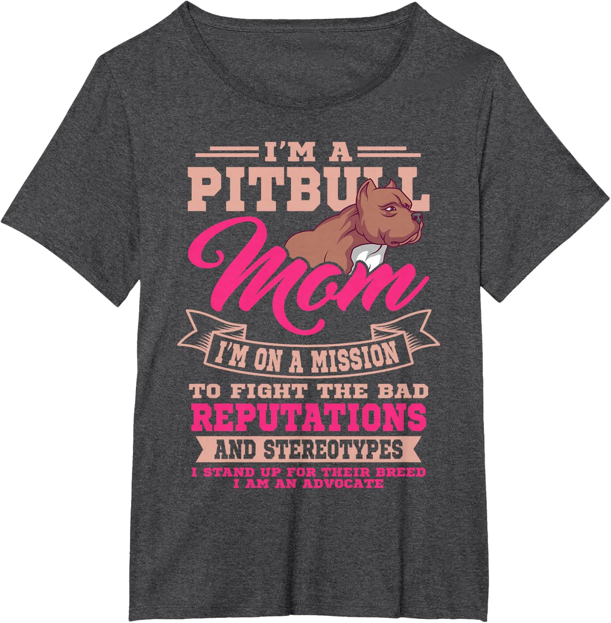 Pitbull Mom Pit Bull Terrier Owner Dog Breeders Mommy T-Shirt - Dark Heather Grey