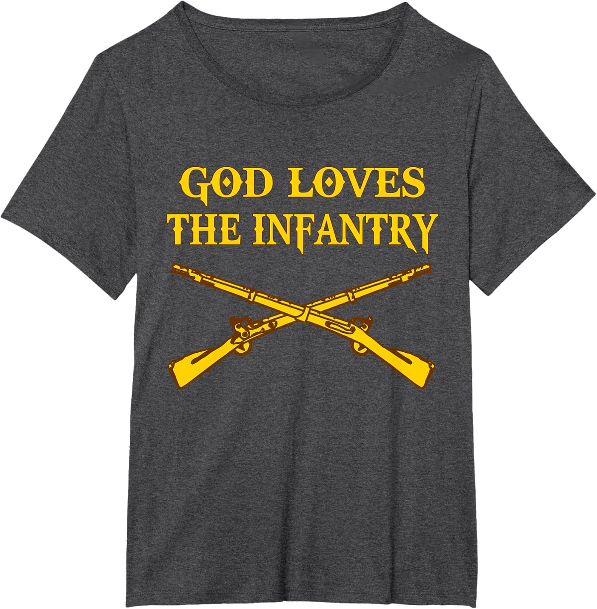 God Loves The Infantry US Infantryman Veteran T-Shirt - Dark Heather Grey