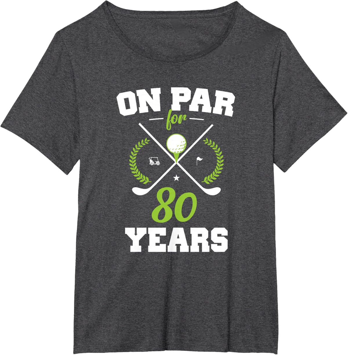 80 Years Old Happy 80th Birthday for Golfers T-Shirt - Dark Heather Grey