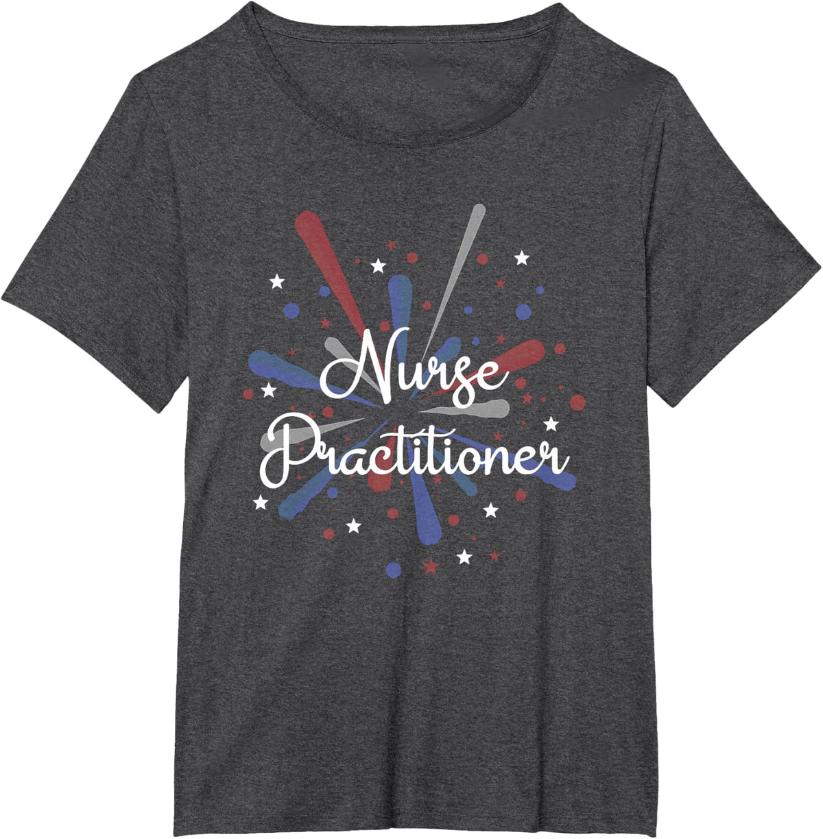 Nurse Practitioner Gifts Nurses Graduation Patriotic Love T-Shirt - Dark Heather Grey
