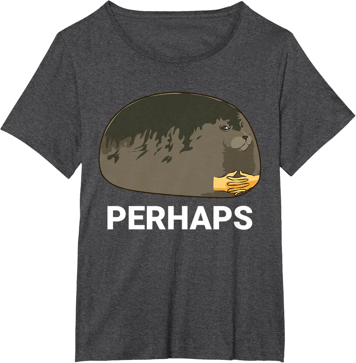 Seal With Hands Crossed Perhaps Cute Seal Dank Meme T-Shirt - Dark Heather Grey