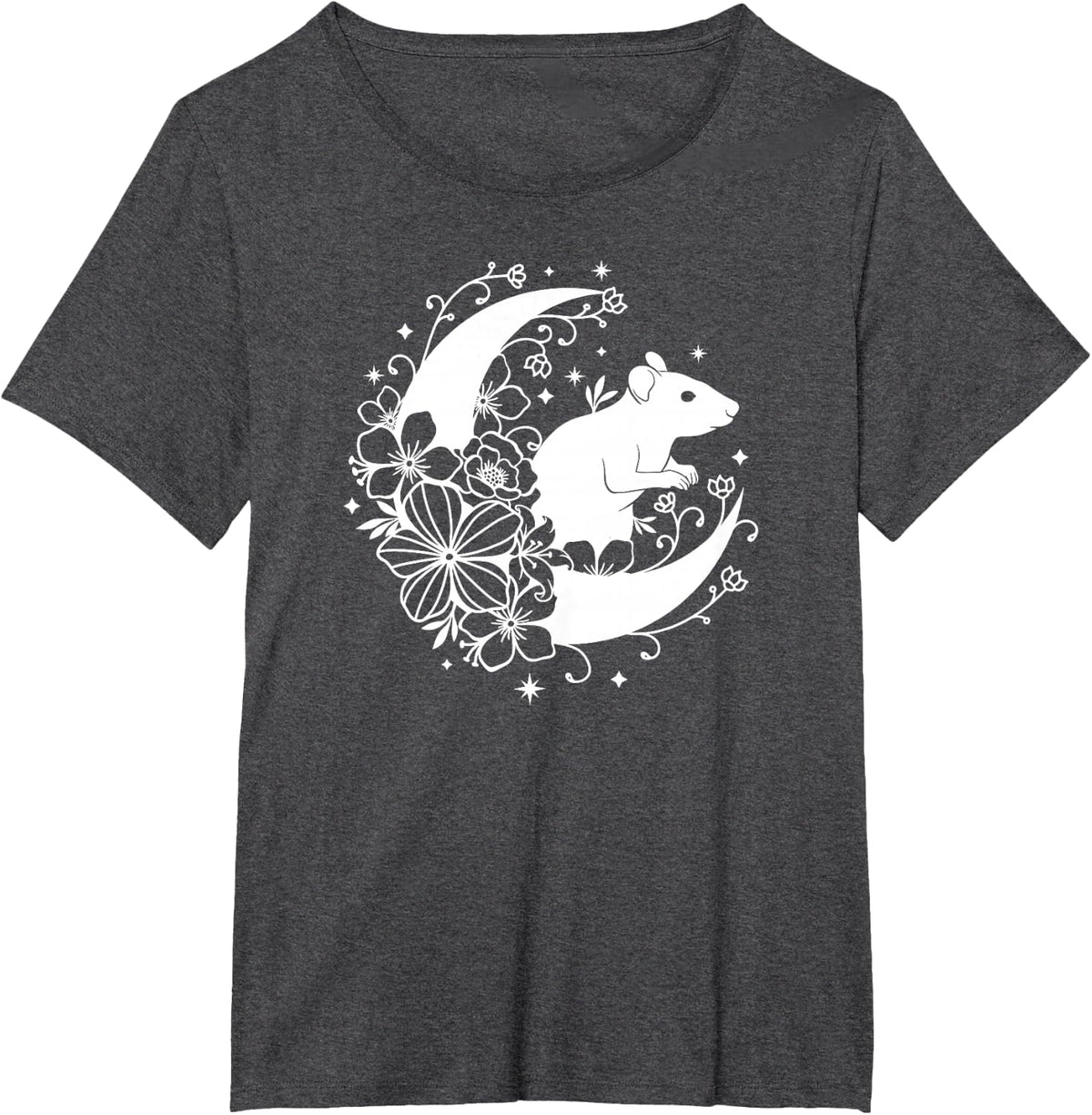 Rat Mom Flowers Rat Owner Rat Lover Rat Mama Rat Mother T-Shirt - Dark Heather Grey
