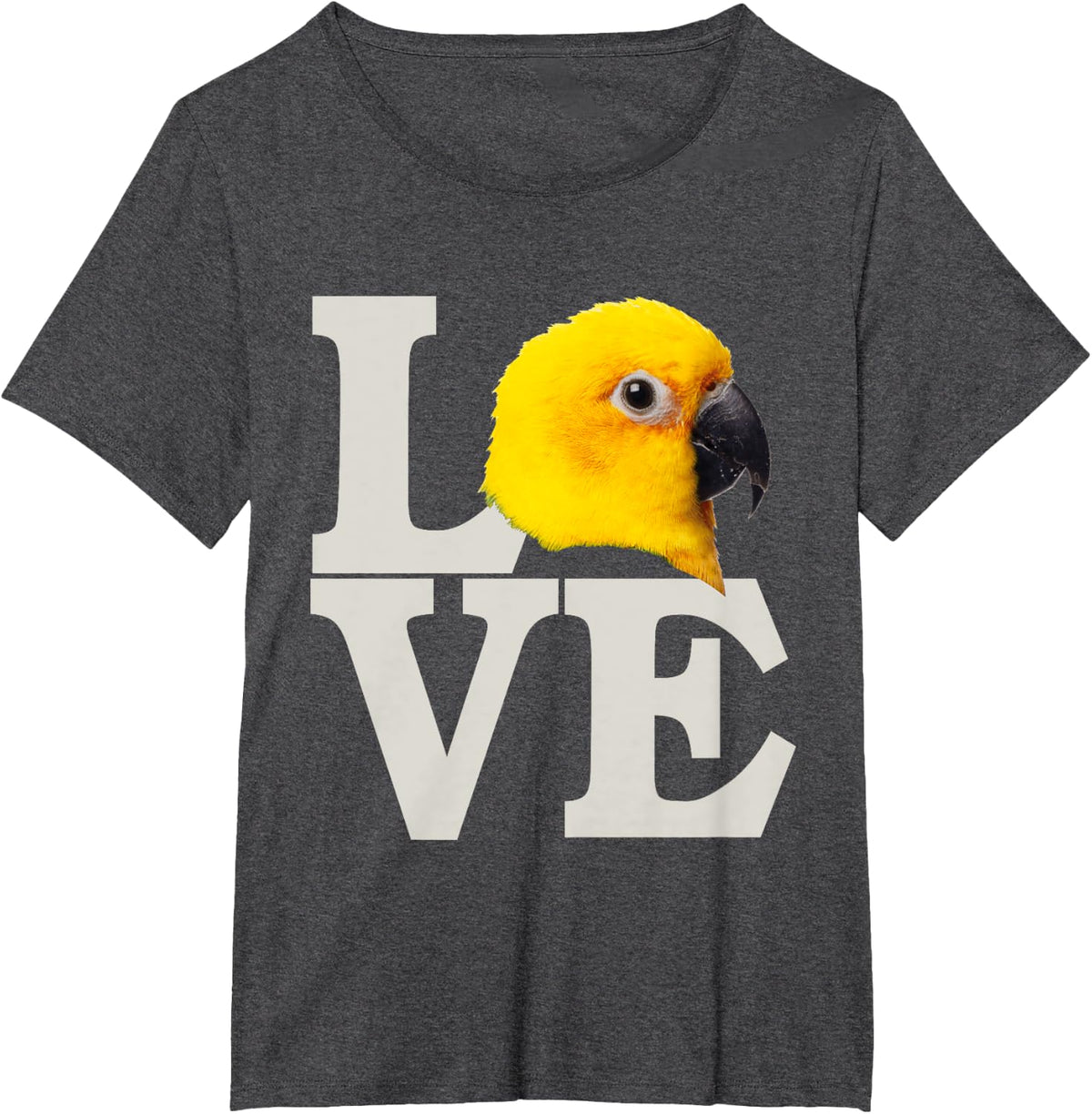 I Love My Exotic Bird - Yellow Parrot & Macaw Lover T-Shirt - Dark Heather Grey