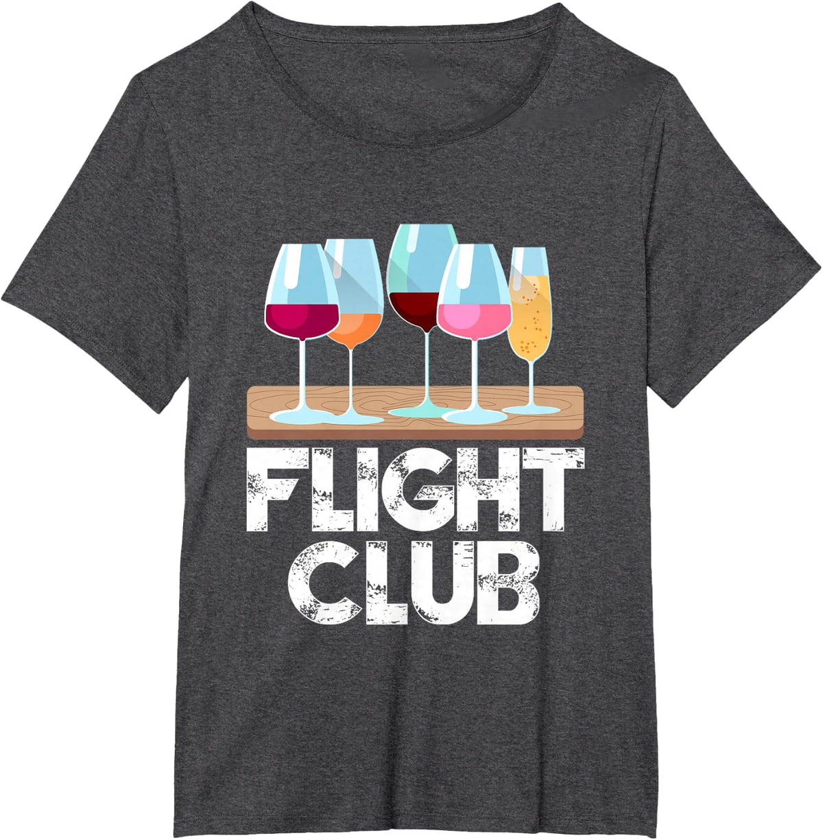 Flight Wine Club FOMO Wine Tasting Sample rose red white T-Shirt - Dark Heather Grey