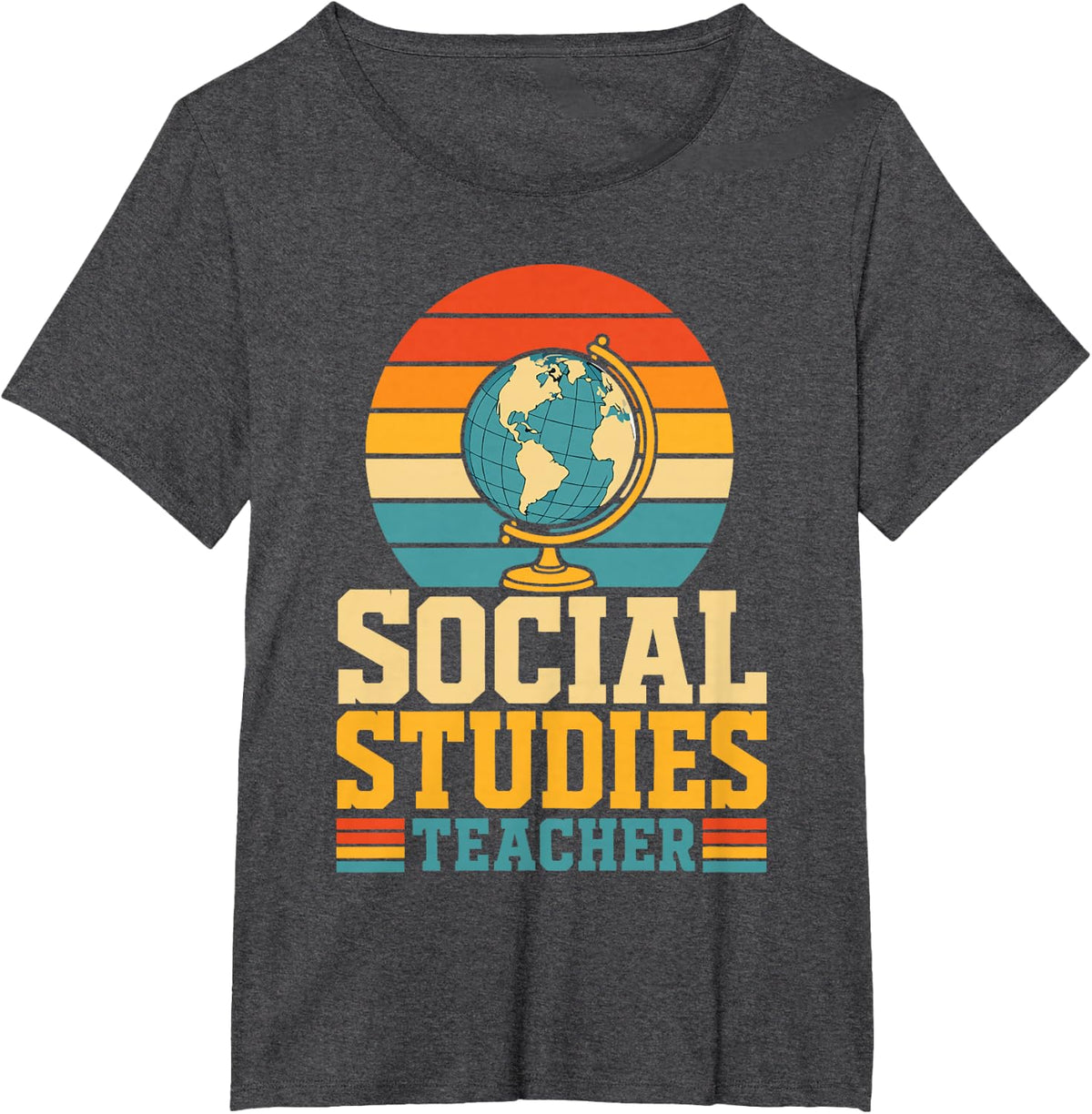 Vintage Social Studies Teacher T-Shirt - Dark Heather Grey