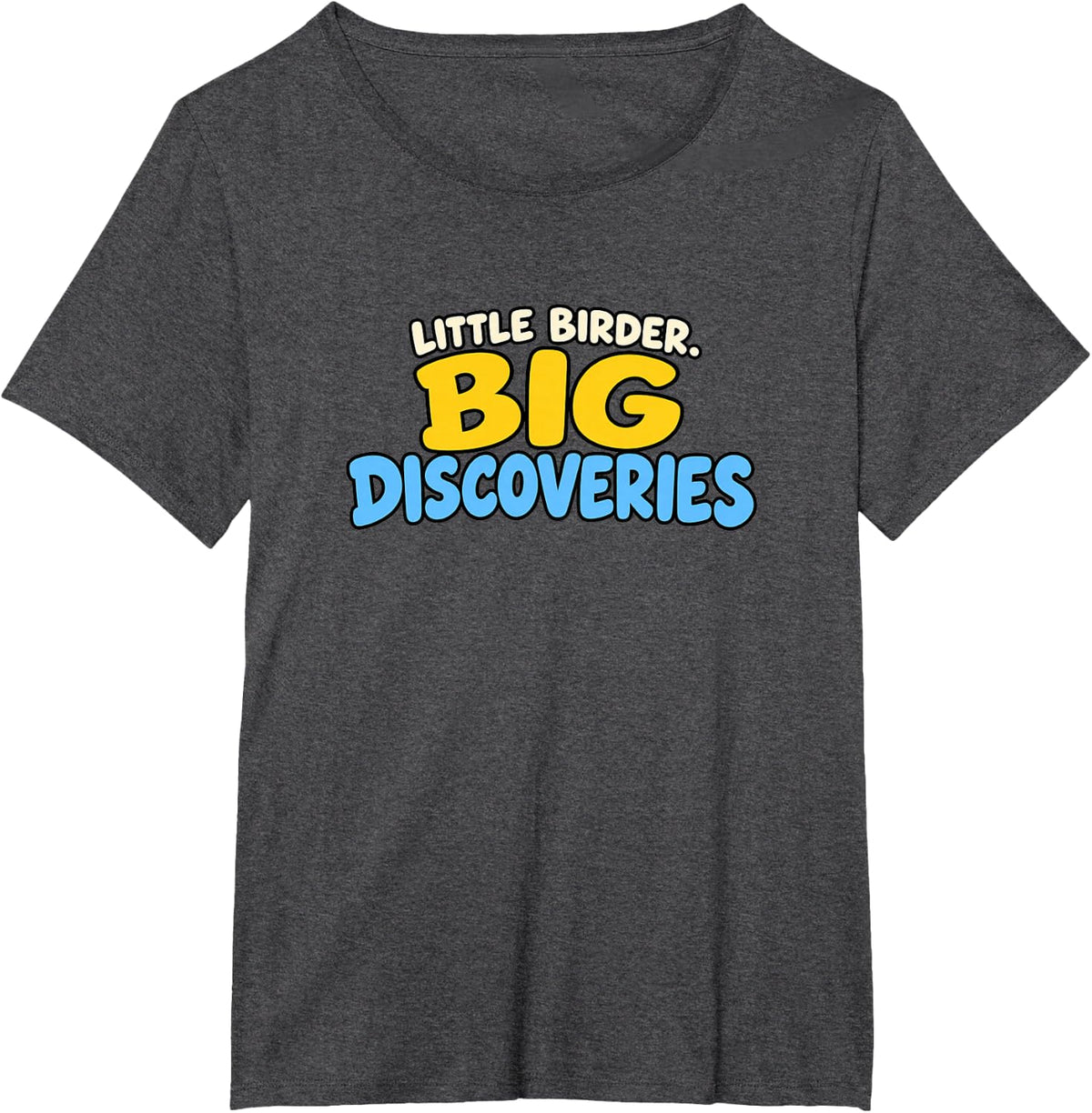 Youth Bird Watching Little Birder Big Discoveries T-Shirt - Dark Heather Grey