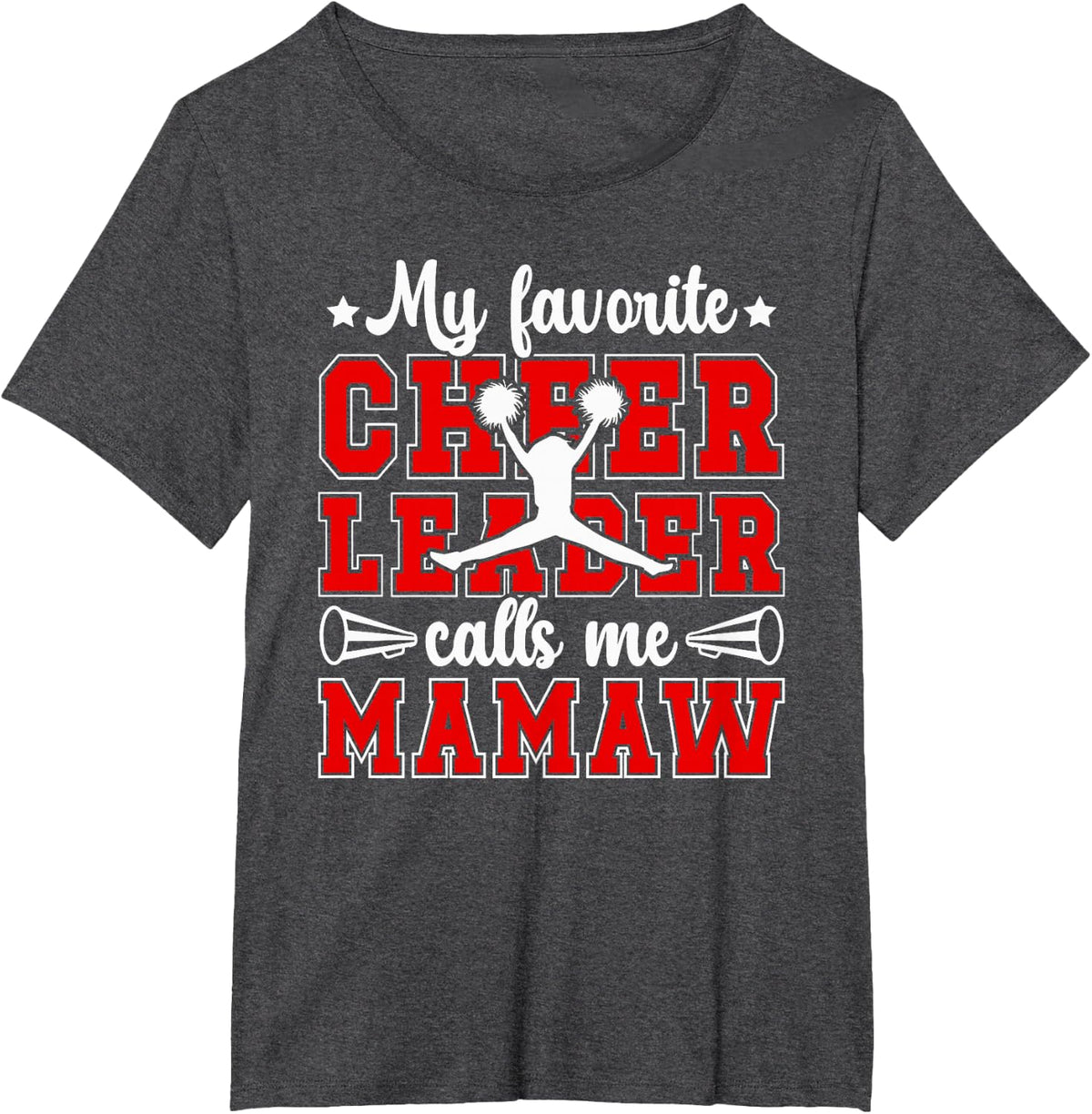 Proud Cheerleader Mamaw Cheer Mamaw Cheerleading Mamaw T-Shirt - Dark Heather Grey